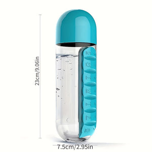 Innovative 2-in-1 Medicine and Water Bottle: Portable, Secure Pill Storage for Hydration On-the-Go, Perfect for Travel & Outdoor