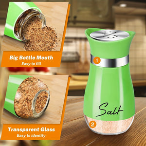 2pcs, Salt And Pepper Shakers, Spice Dispenser With Pour Holes, Adjustable Refillable Pepper Shaker, Seasoning Cans, Kitchen Tools, College