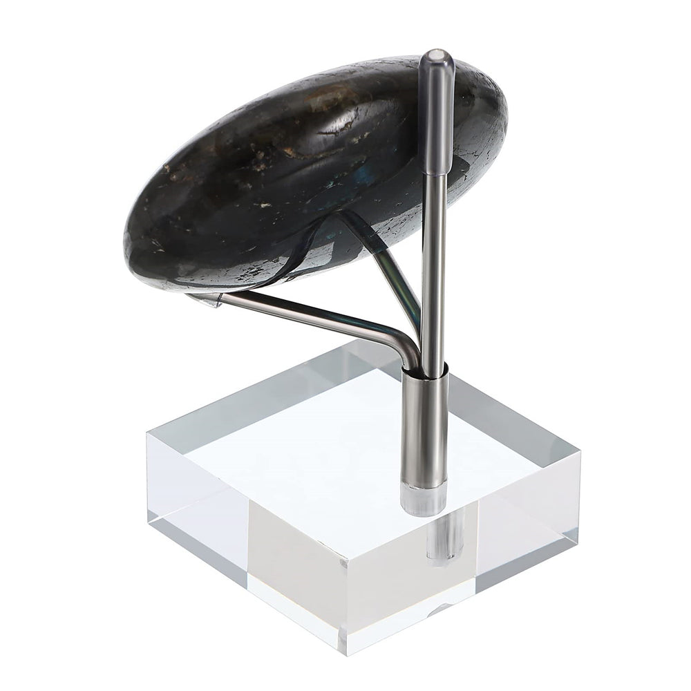 Adjustable Metal Arms Display Stand Easel with Acrylic Base Small Display Easel Holder for Fossil Coral Geodes Rock Mineral Agate Crystals Seashell and Small Collectibles