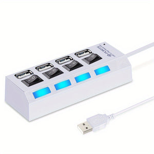 High Speed 4/7 Ports USB HUB 2.0 Adapter Expander Multi USB Splitter Multiple Extender With LED Lamp Switch For PC Laptop