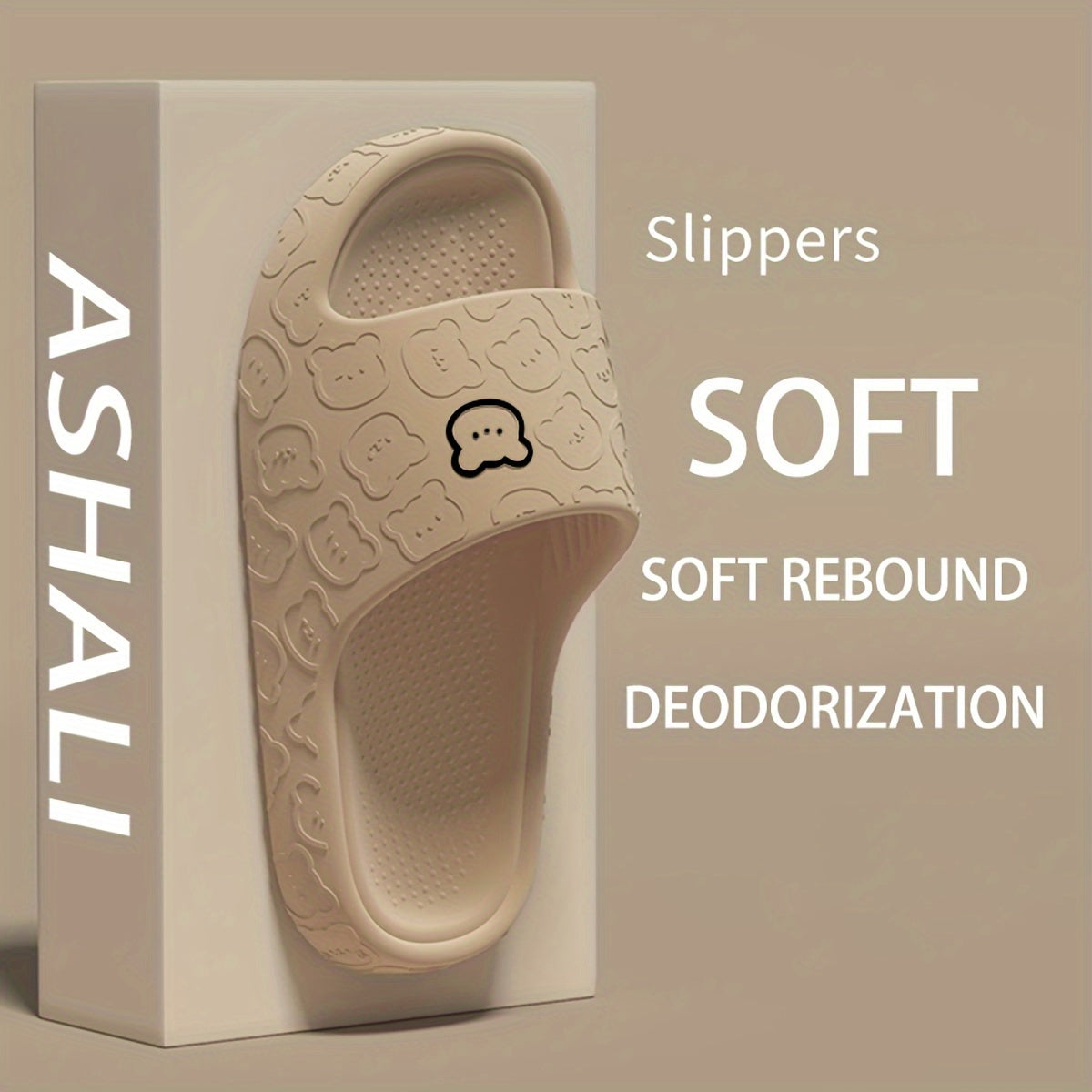 ASHALI Cute Bear Breathable Men'S Soft Slippers, All-Season Indoor Home Use for Couples, Bathroom Slippers