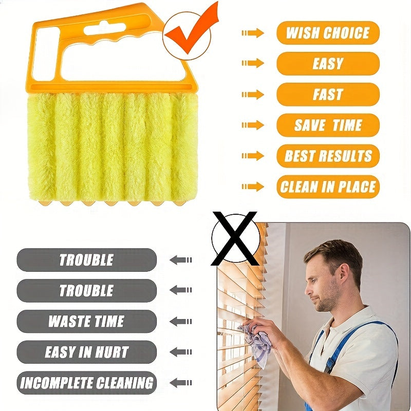 1pc, Microfiber Window Cleaning Brushes - Effortlessly Collect Dust and Clean Blinds