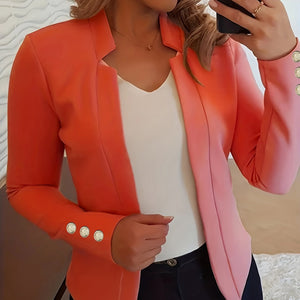 Winter-Ready Casual Chic: Women's Open Front Blazer with Comfort Stretch and Durable Knit, Versatile Office Jacket