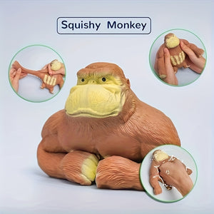 Squishy Monkey Decompress And Squeeze Stress Toy, Cute As Animal Styling Stress Relief Stretchy Toys, Elastic And Soft Fidget Toy Gift, Stress Relief, Birthday, Christmas, New Year GiftBirthday