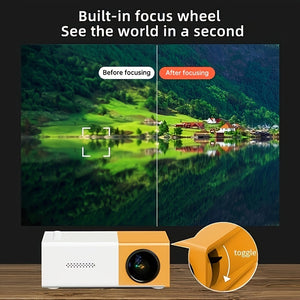 Portable Projector, Mini Projector, Outdoor Projector, Movie, Home Theater, 60-110 Inch Image TV Projector, Compatible With HDTV, USB, AV, S