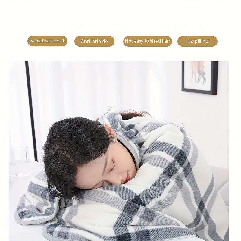 1pc Wearable Blankets Shawl Blanket Flannel Lazy Casual Office Blanket