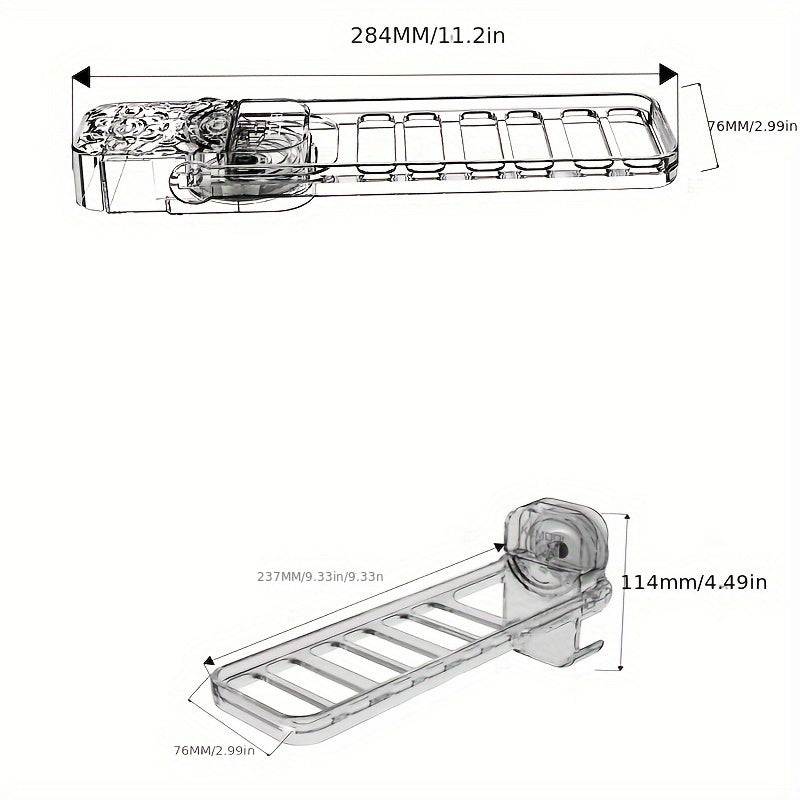 Space-Saving Foldable Clothes Drying Rack with Suction Cups - No-Drill, Invisible Travel Hanger for Balcony & Home Storage, Durable Plastic,
