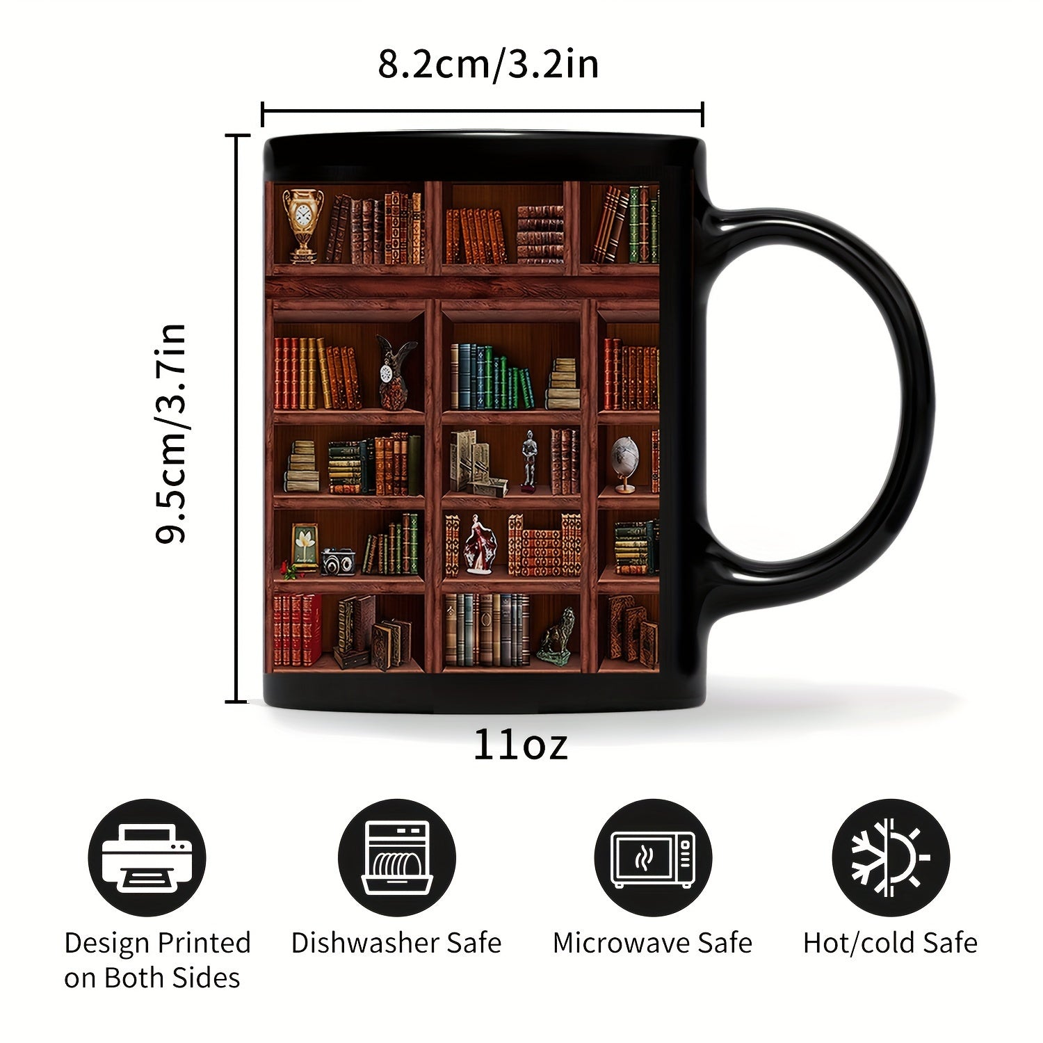 1pc, Library Bookshelf Mug, Book Lovers Coffee Mugs, Librarian Mug, Book Coffee Mug, Book Coffee Cups, Book Club Cup, Bookish Items, Bookwor