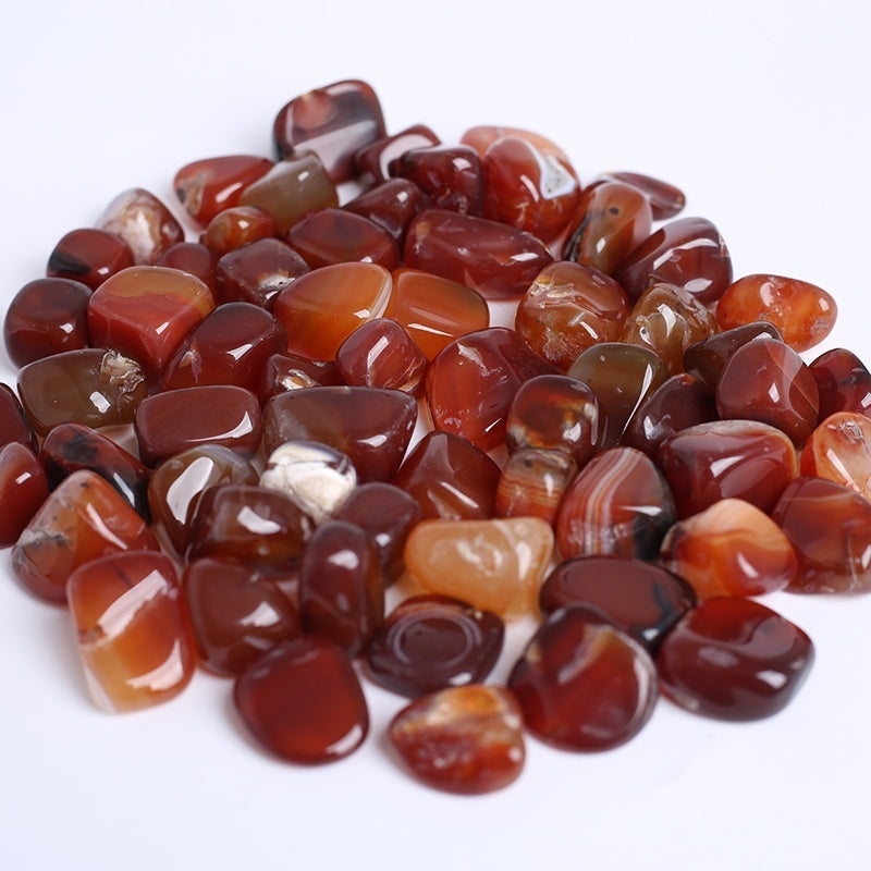 200g Natural crystal gravel red agate crushed tumbled stones