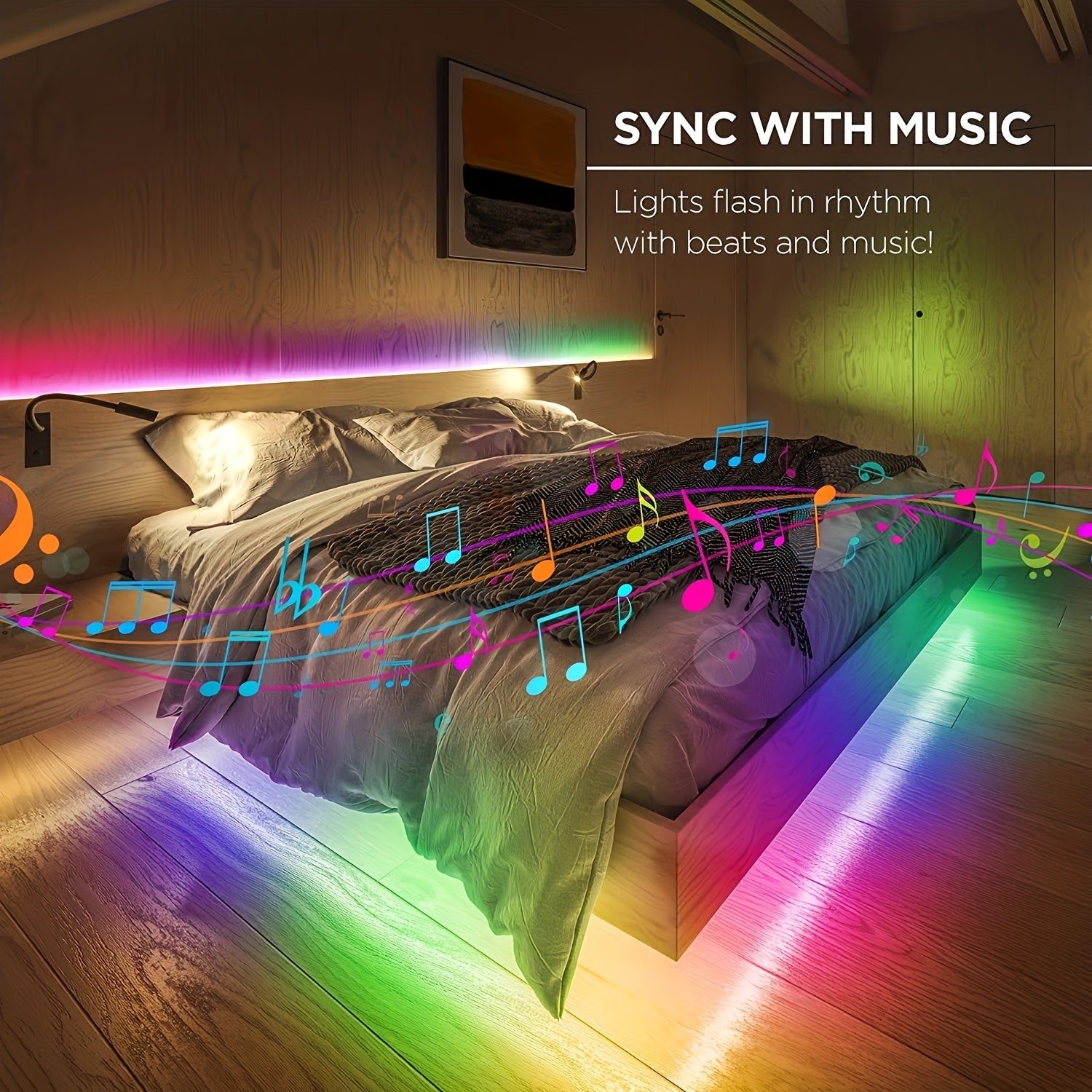 Create A Magical Ambience With 5050 RGB Led Strip Lights - Music Sync Color Changing, Remote Control, Perfect For Home, Garden, Party, And M