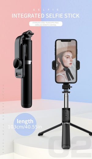 40" Extendable Cell Phone Selfie Stick, Smartphone Tripod Stand With Wireless Remote, 360° Rotation For IPhone/Samsung/Android Smartphones