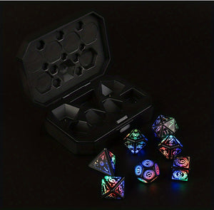 7pcs Rechargeable LED Dice Set - Illuminate Your Board Game Nights!