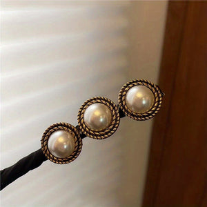 Women's Faux Pearl Hair Pin Device Insert Head Pin Female Braid Hair Back Head Hair Clip Y2K