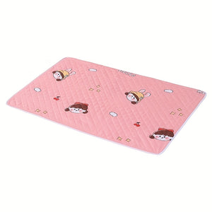 1pc Reusable Diaper Bed Pad, High Absorbency Polyester Protective Mat, Breathable Washable Leak-Proof Cover for Youngsters, Adults, Elderly, Menstrual, Sofa - Bright Pink