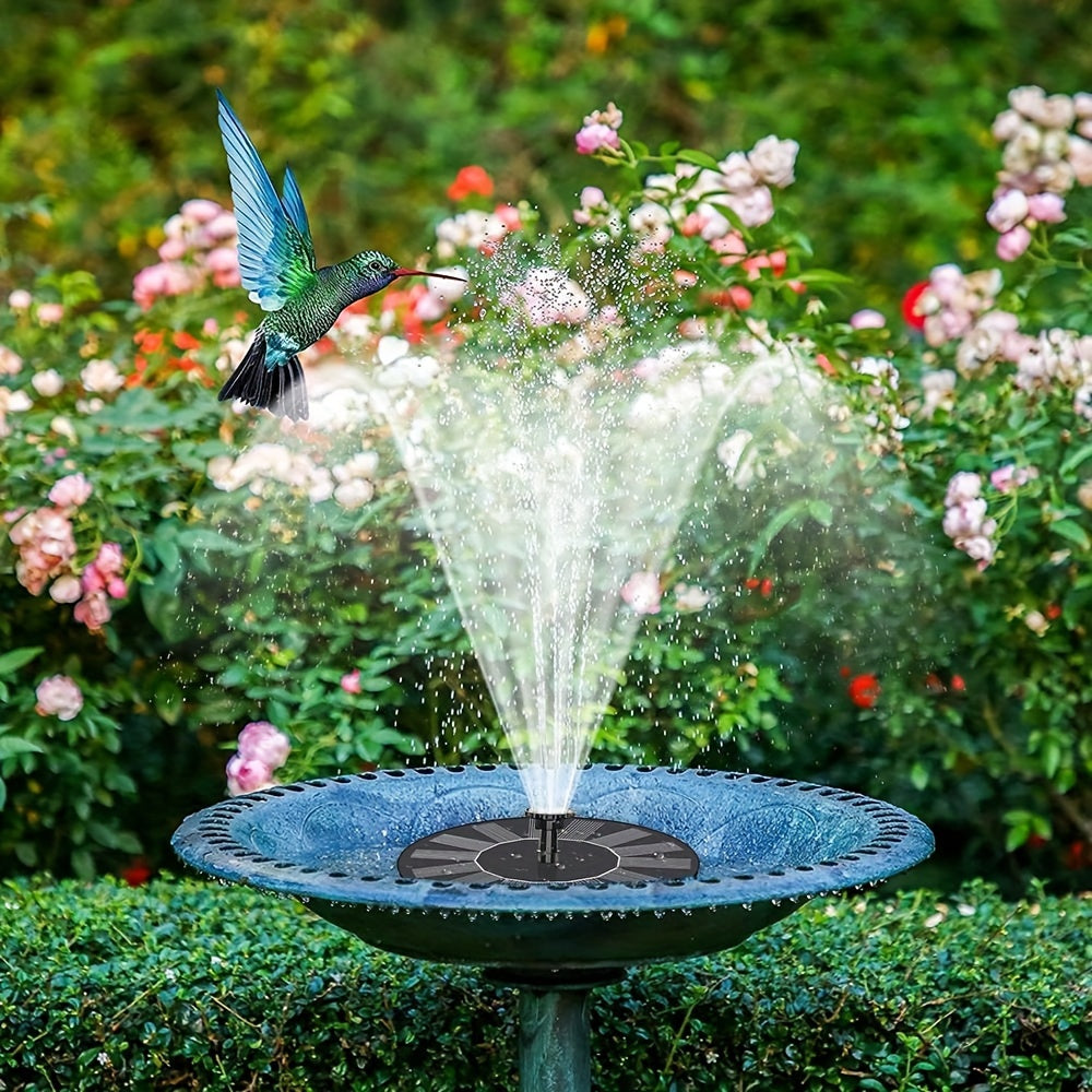 1pc Solar Fountain Pump, 1.5W Solar Bird Bath Pump With 6 Nozzles, Stand-Alone Portable Floating Solar Drinking Water Pump For Garden, Bird