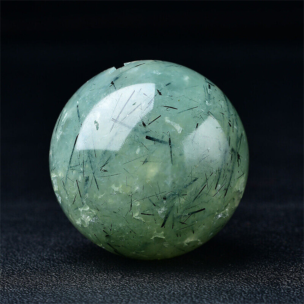 62mm Prehnite Sphere Crystal Ball Reiki Healing Meditation with Stand