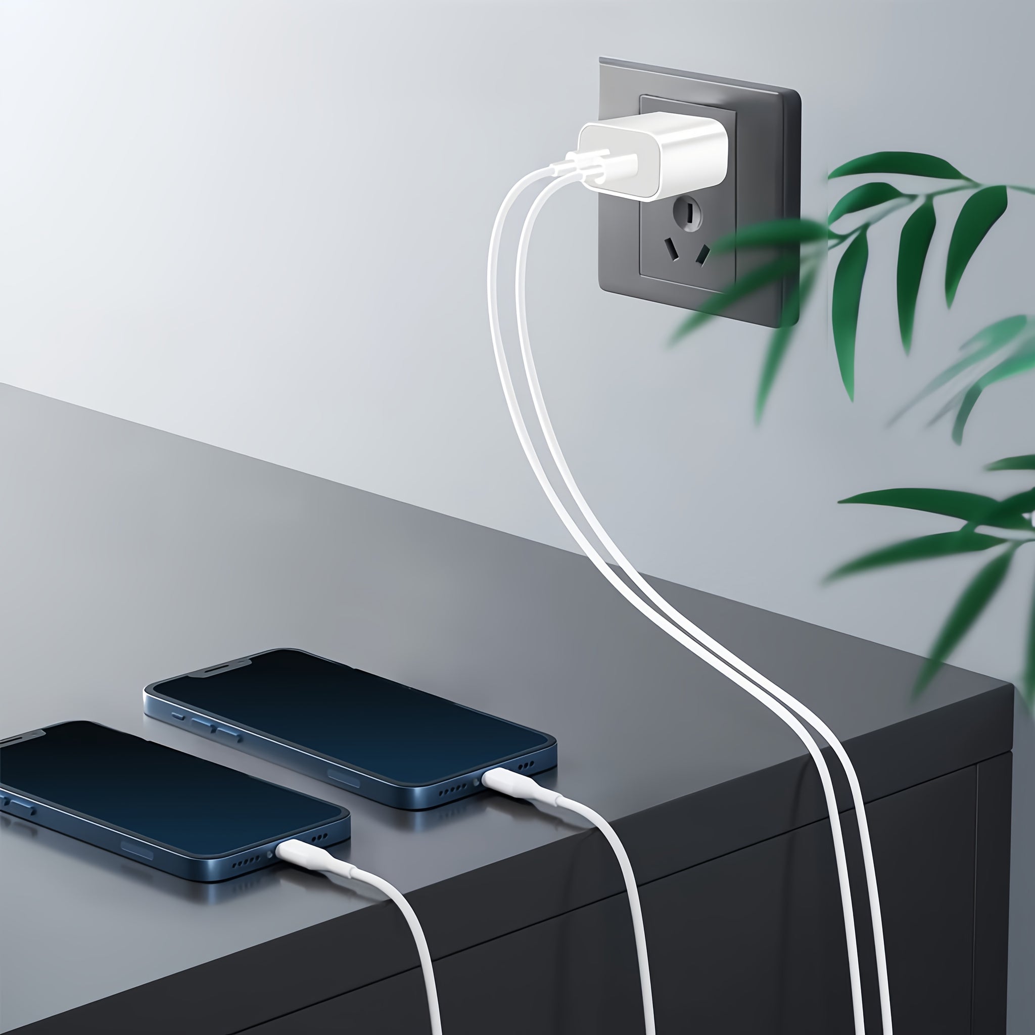 Fast Charger for iPhone 16, 1pc/2pcs Pack 40W Dual-Port Power Delivery Charging Block, with 3.3ft USB C to C Fast Charging Cable, for iPhone