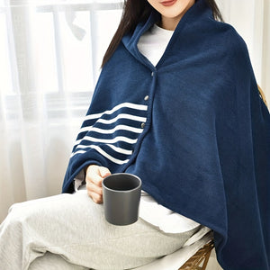 1pc Wearable Blankets Shawl Blanket Flannel Lazy Casual Office Blanket