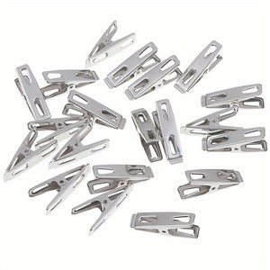 20pcs Stainless Steel Clothespins, Binder Clips, Heavy Duty Clothes Pins, Metal Clip Set, Metal Clothes Clips For Clothes Sock Food Sealing