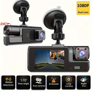 ZKCAMSPY HD 1080P Dash Cam with 170° Wide Angle, Night Vision, G-Sensor, Loop Recording, And Motion Detection for Cars