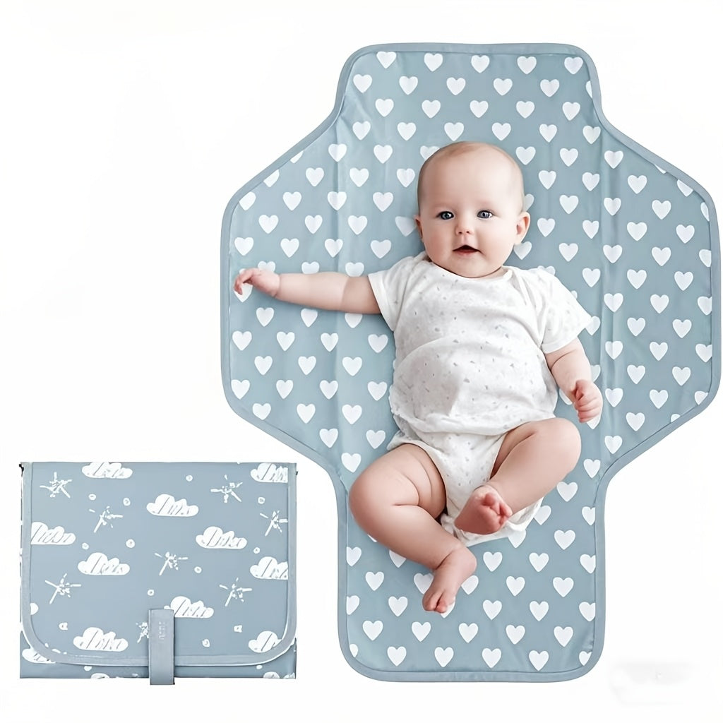 Portable & Foldable Changing Pad with Built-In Pillow - Reusable, Waterproof Polyester Diaper Changing Table for Travel - Compact Design with Sturdy Legs for Easy Maneuverability, Changing Pad for Nursery