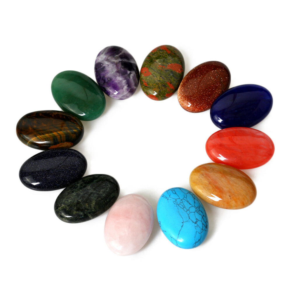 Natural Crystal Palm Polished Stones Healing Reiki Chakra Ore Rock Meditation