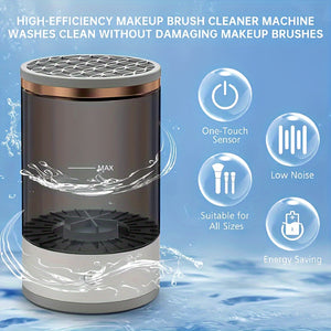 USB-Powered Electric Makeup Brush Cleaner & Dryer – Automatic Spinning Design with Heating Function, Transparent Cylinder for Easy Visibilit