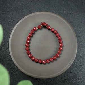 Natural Raw Mineral Cinnabar Rose Gorgeous Couple Bracelet Healing Crystal Stretch Beaded Bracelet