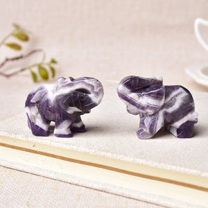 1PC Natural Crystal Dream Amethys Elephant Amethyst Animals Figurine Stone Crafts Small Decoration Home Decor Christmas Present