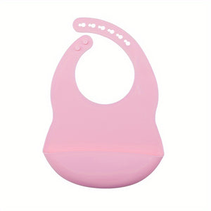 1pc Baby Soft Bib, Simple Plain Color Blank Pattern Adjustable Size Silicone Bib For 1 Year Old + ,Christmas, Halloween, Thanksgiving Day Gi