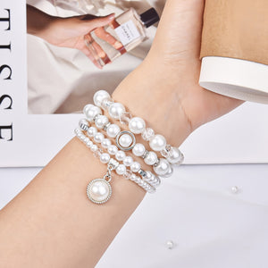 V-MORO 2024 Boho Bracelet Pearl Bracelet Bands Compatible with Apple Wath Bands 38mm 40mm 41mm 42mm 44mm 45mm Women, Natural Pearl Beaded Charms Pretty Straps Dressy Designer Jewelry Stretchy iWatch Bands for Series 10 9 8 7 6 5 4 3 2 1 SE