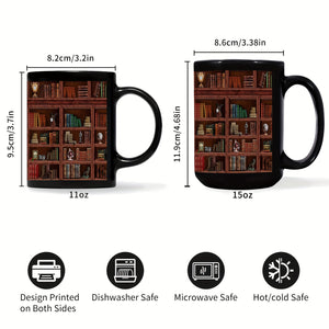 1pc, Library Bookshelf Mug, Book Lovers Coffee Mugs, Librarian Mug, Book Coffee Mug, Book Coffee Cups, Book Club Cup, Bookish Items, Bookwor