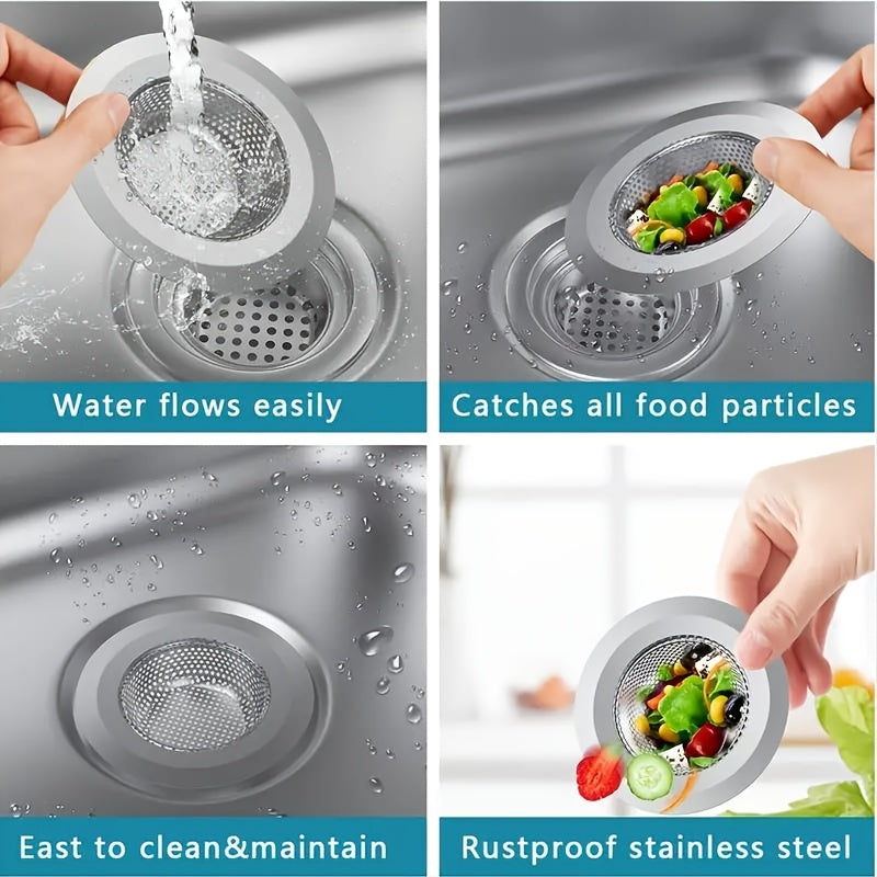 2-Pack 304 Stainless Steel Kitchen Sink Strainers, 4.5” Wide Rim, Efficient Anti-Clog Mesh Basket for Easy Cleaning and Durable Use