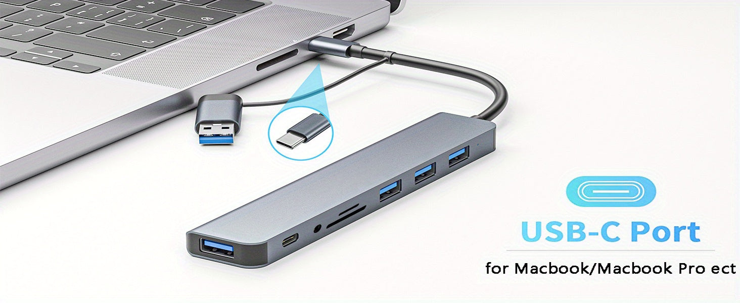 8 In 1 USB C HUB, 4 In 1 USB C Adapter,7 In 1 USB HUB With Splitter Card Reader, USB C Port, USB 3.0 / 2.0, RJ45 PD 87W Multiport,SD/TF Spli