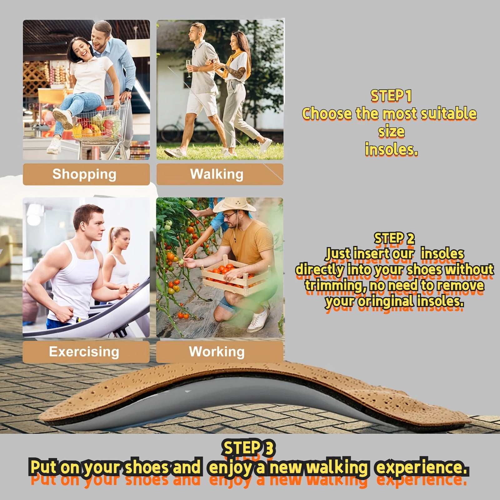 Arch Support Half-Size Cowhide Insole for Flat Feet - Comfortable Arch and Heel Cushioning, Black with Blue Accents, Ideal for Home