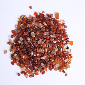 200g Natural Crystal Gravel Red Agate Crushed Tumbled Stone for Decorative