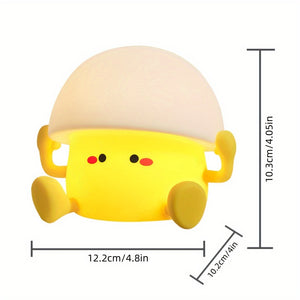 1 cute Egg Yolk silicone night light Smart pat light USB rechargeable with data cable, room desktop decoration atmosphere light with three levels of brightness, 30 minutes of sleep companion, timed automatic light off, classmates and friends, Christmas an