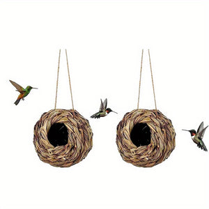 2pcs/3pcs/4pcs Hand Woven Hummingbird Nest House - Perfect for Outdoor Garden and Yard, Ball Shape Design for Comfortable Nesting