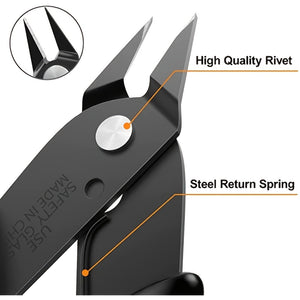 5-Inch Precision Wire Cutters & Zip Tie Cutters - Perfect for Jewelry Making, Electronics & Hobby Snips!