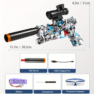 Electric AKM/M4 Splatter Blaster, Gel Blaster Gun With Water Beads And Goggles, Toy Gun For Outdoor Activities And Shooting Game, Adult Toys