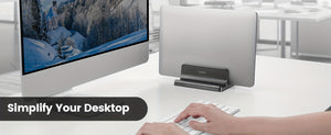 VAYDEER Dual-Slot Adjustable Vertical Laptop Stand Made Of Premium ABS Plastic 3 In 1 Design Space-Saving For All MacBook, Chromebook, Surfa