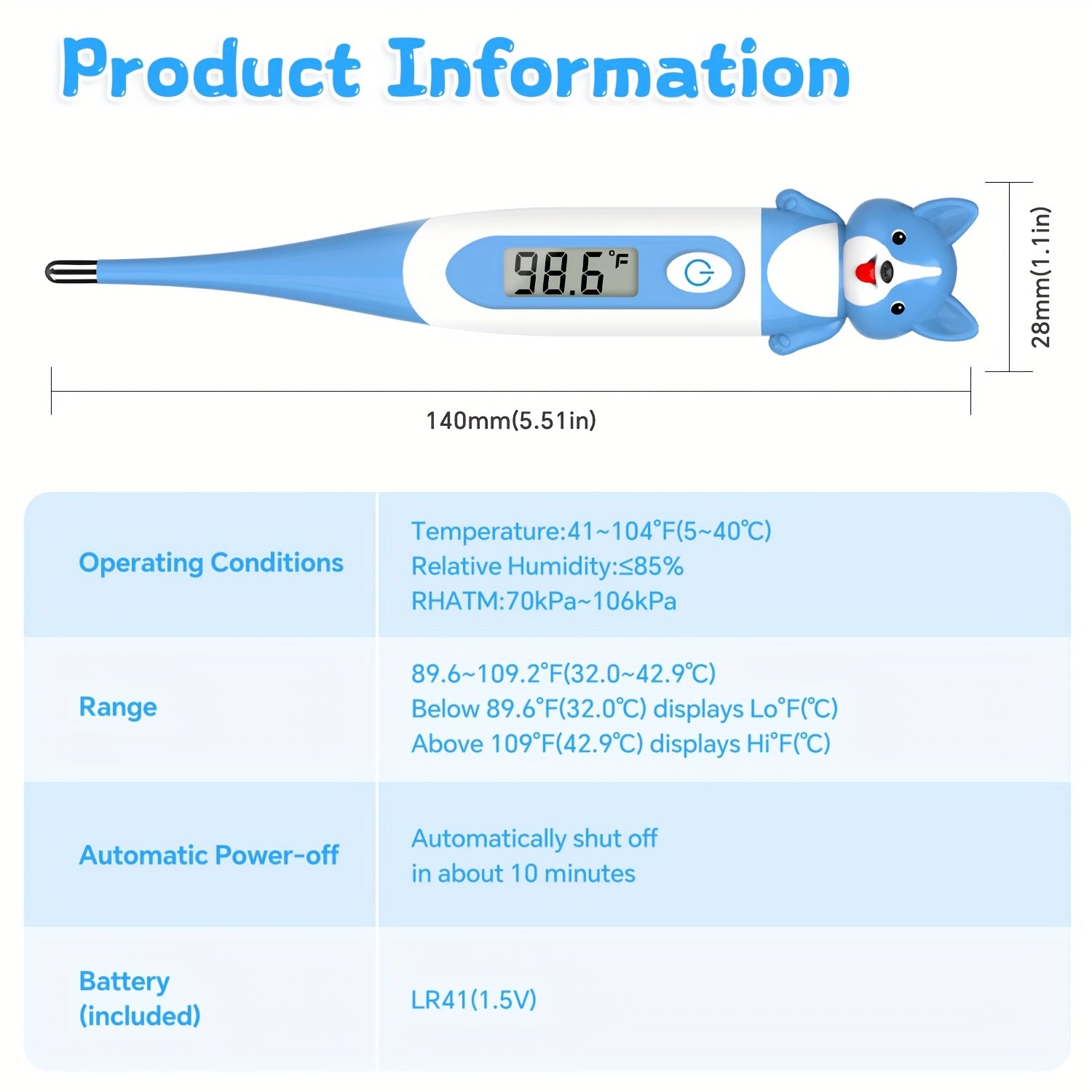Digital Youngsters's Thermometer for Youngsters - LCD Display, Flexible Tip, High Precision Fever Reading Thermometer for Rectum, Oral and Armpit - Youngsters's Oral Thermometer