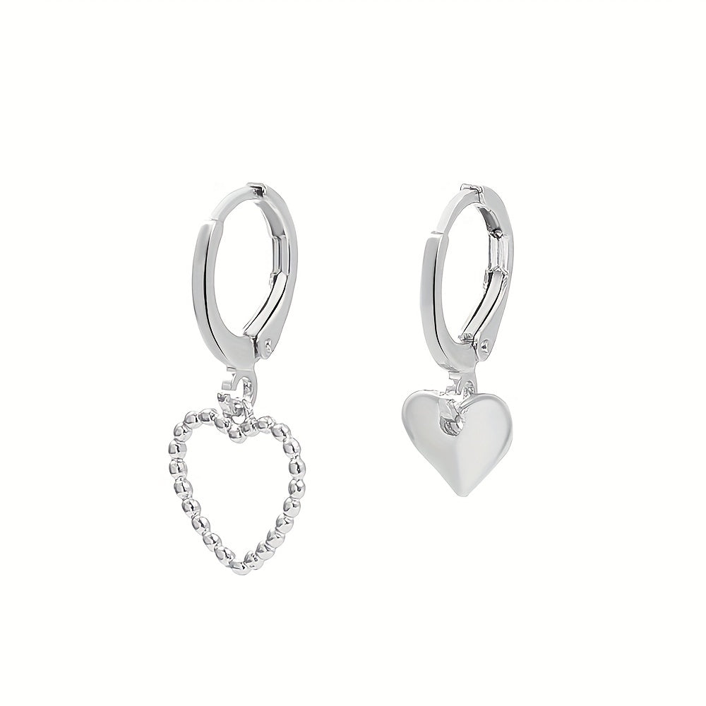 New Heart-shaped Earrings, Large Round Hoop Earrings With Three-dimensional Heart Shape