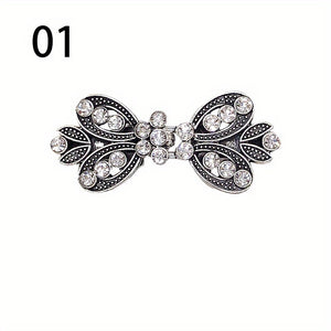 1pc, With Clip New Rhinestone Sweater Clip Alloy Cloak Buckle Collar Clip Silk Scarf Buckle Women's Waist Fixed Brooch, Embroidery Applique