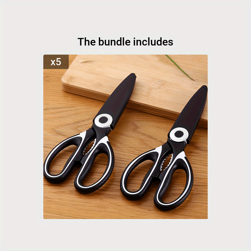 Heavy-Duty Stainless Steel Kitchen Scissors - Dual-Use Cutter for Meat, Poultry, Pizza & Salad Preparation, Ergonomic & Unpowered for Home a