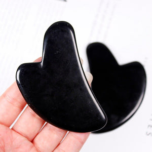 Obsidian Guasha Board Natural Stone Scraper Chinese Gua Sha Tools Neck Body Acupuncture Spa Acupuncture Scraper Therapy