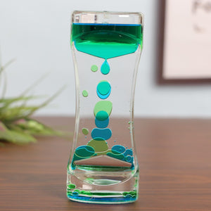 Liquid Motion Bubbler, Hourglass Liquid Bubbler, Timer For Sensory Play, Fidget Toy - Stress Management - Cool Desk Decor Halloween/Thanksgi