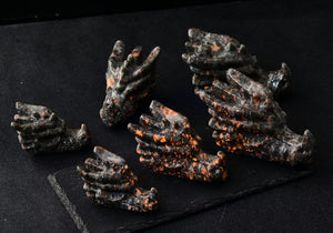 Natural Yooperlite Dragon Skull Sodalite Quartz Hand Carved Healing Crystal Stone 3.1"