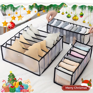 3 Pcs/set Underwear Drawer Organizer, Foldable Closet Clothes Dividers, Wardrobe Containers