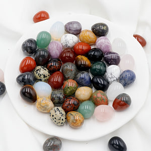 10/20/30pcs Polished Natural Crystal Eggs Shape Stones Set - Assorted Gemstone Eggs for Jewelry Ornaments and Perfect Easter Decorations